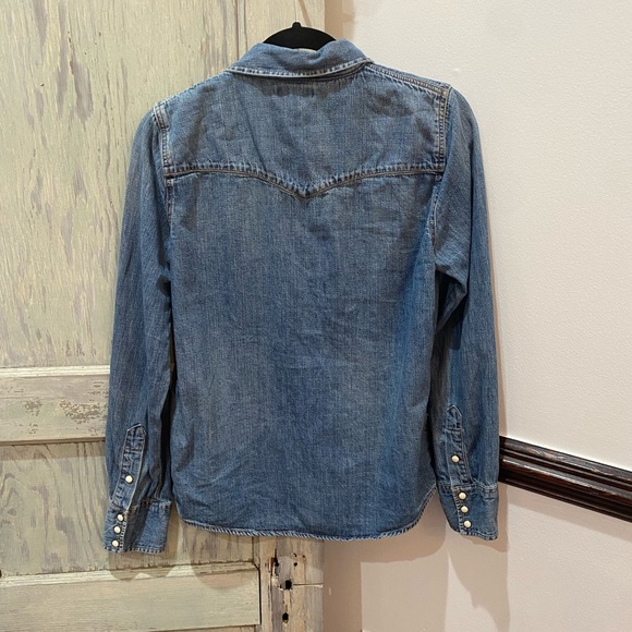 J. Crew Denim Western Pearl Snap shirt, size 6 - Picture 3 of 6